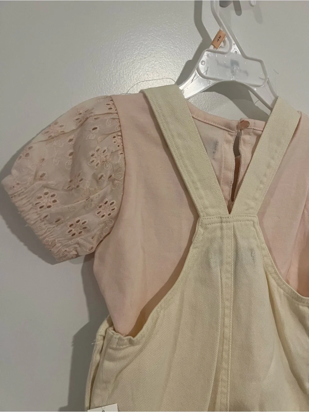 7 For All Mankind Eyelet Sleeve Bodysuit & Skirtall Set 2T